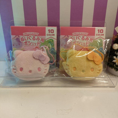 Sanrio三丽鸥｜Color Variation Plush Pochette-Hello Kitty凯蒂猫脸型彩色10色毛绒迷你斜挎包盲盒/全10种｜1枚入