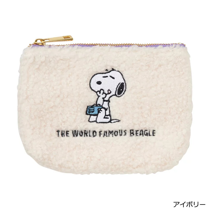 Snoopy｜毛茸茸零钱包/收纳包｜約 W14×H11×D1cm