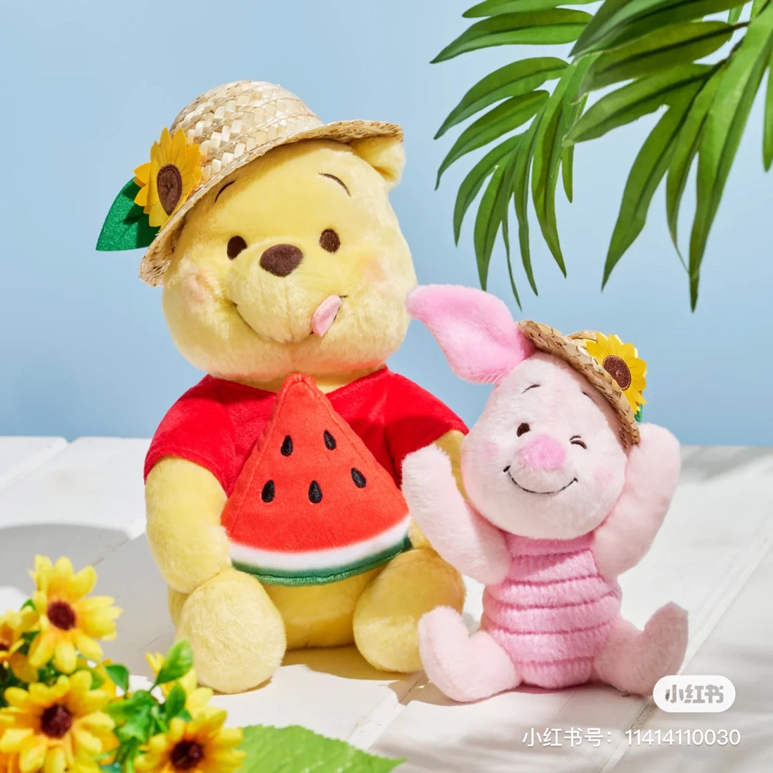 Disney｜2024 Winnie the Pooh草帽系列公仔｜約高さ26×幅14.5×奥行き18cm