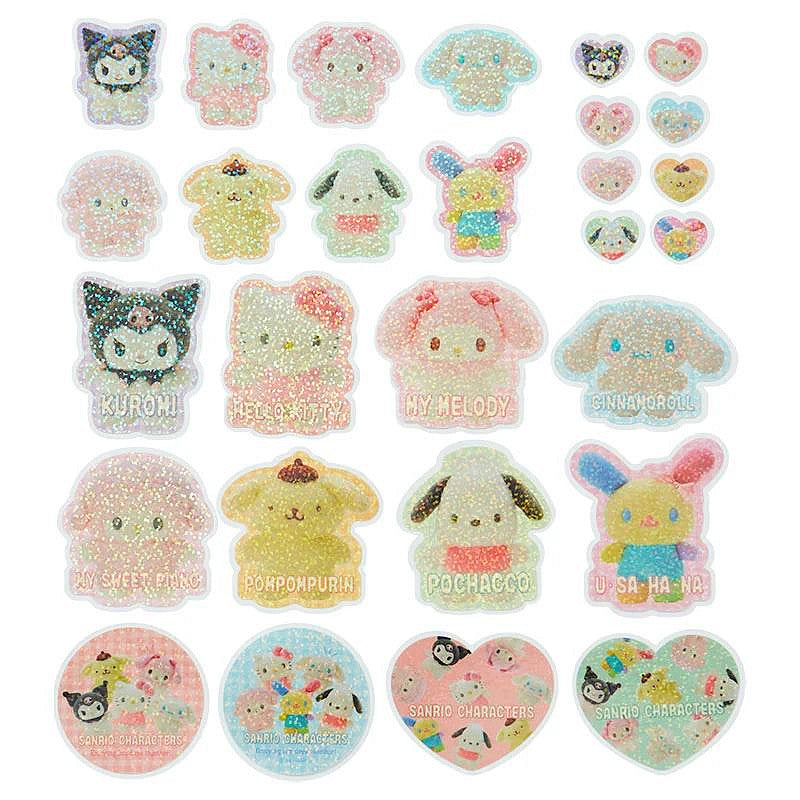 Sanrio｜ Sticker Set/Pitatto Friends Photo多巴胺格纹系列闪闪镭射偏光贴纸套装｜36枚入