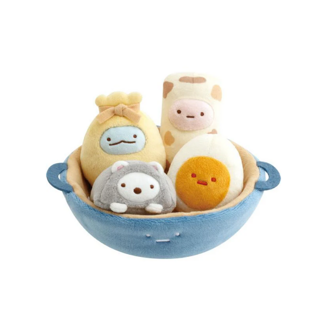 Sumikko gurashi角落生物｜Waku Waku Tapioca Convenience Store - Oden Plush Toy Set San-X哇哇哇木薯便利店关东煮毛绒玩偶套组/手玉｜约80×160×155mm