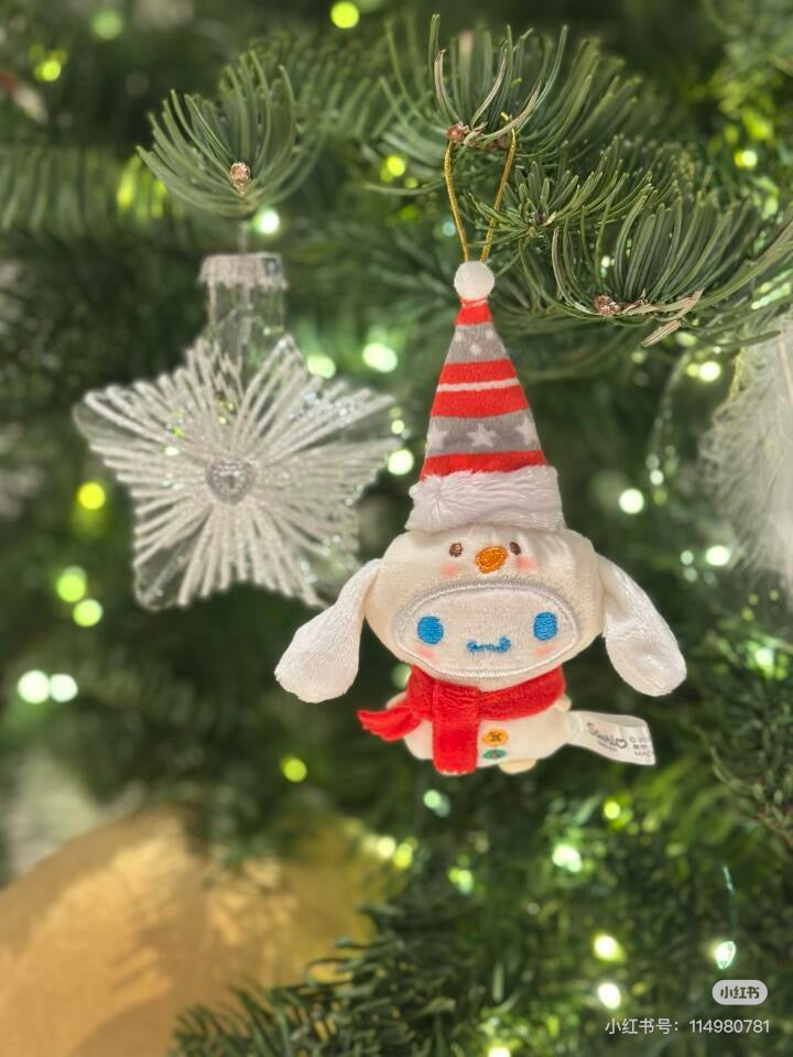 Sanrio三丽鸥｜Secret Mascot Brooch - Christmas 2024 Blind Box圣诞限定毛绒玩偶挂件胸针盲盒/全8种｜1枚入