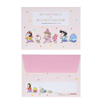 Sanrio｜Crayon shin-chan蜡笔小新联名mini便签条+信封/便签本｜便箋/約Ｗ80×Ｈ110mm