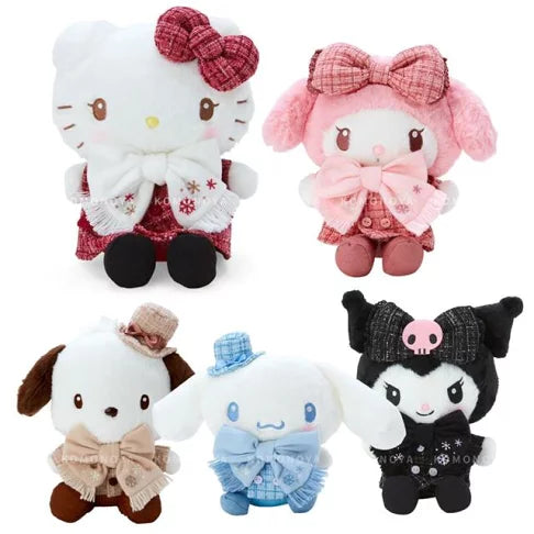 Sanrio｜冬季限定小香风角色玩偶/公仔｜約幅21×奥行13.5×高さ25cm