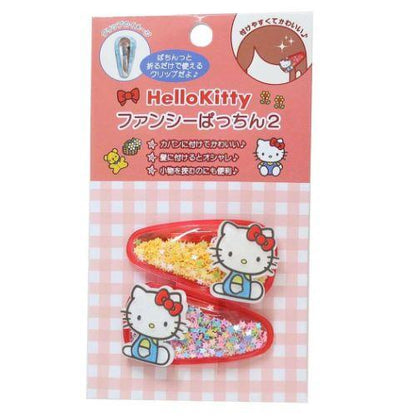 Hello kitty凯蒂猫｜透明五角星碎闪前发夹/刘海夹｜1对入