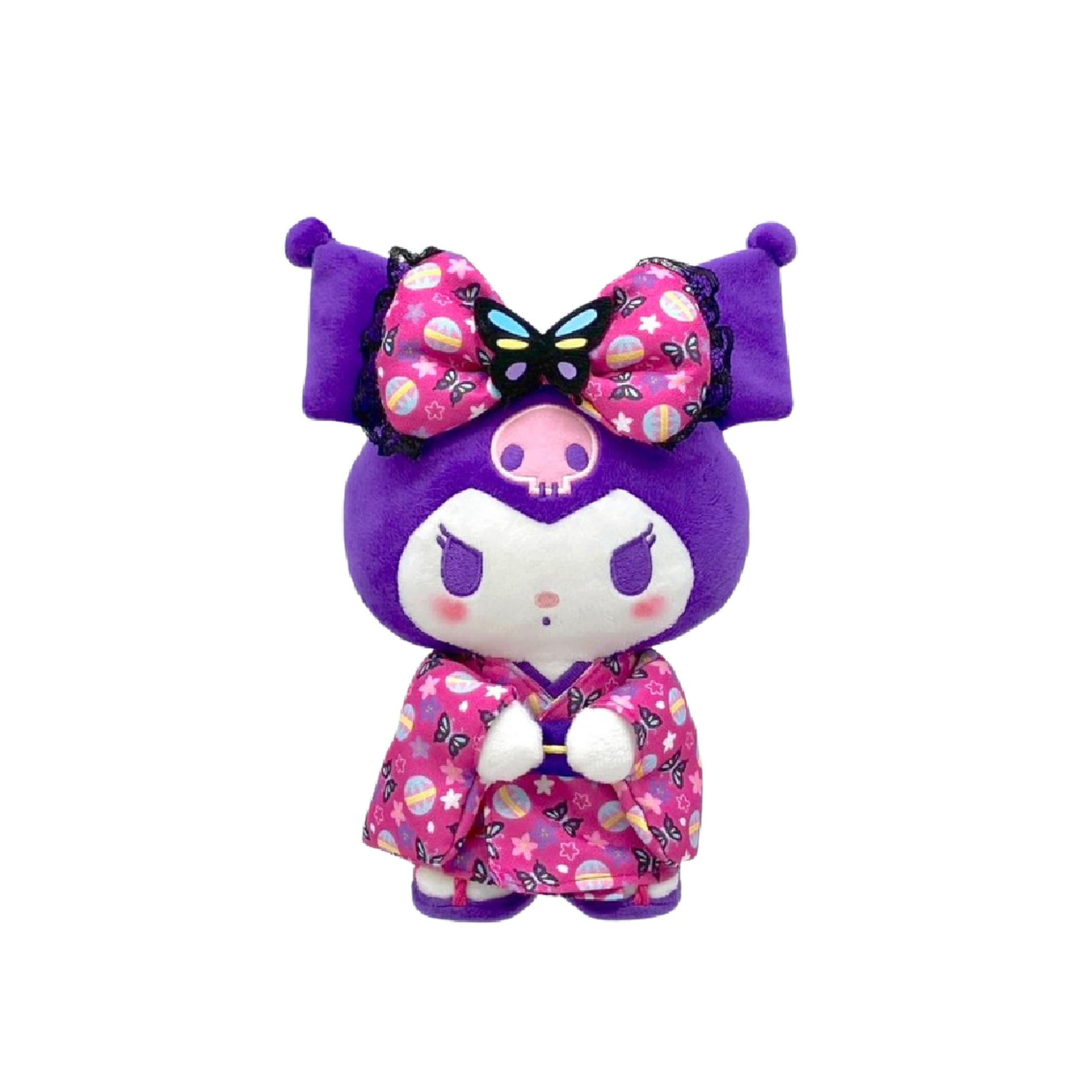 Sanrio三丽鸥｜Nakajima Sanrio Plush Butterfly Kimono S蝴蝶和服系列可爱角色小号毛绒玩偶/公仔｜约10.0 x 18.0 x 24.0cm