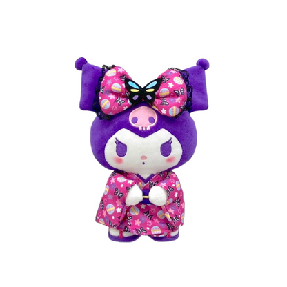 Sanrio三丽鸥｜Nakajima Sanrio Plush Butterfly Kimono S蝴蝶和服系列可爱角色小号毛绒玩偶/公仔｜约10.0 x 18.0 x 24.0cm