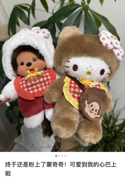 Monchhichi｜Monchhichi x Hello Kitty Plush S Hello Kitty｜H20 x W12 x D10cm approx.