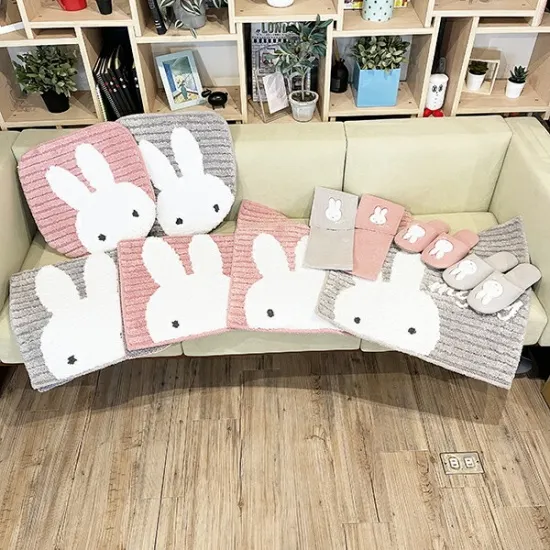 Miffy米菲｜Slippers pink Prima Miffy room supplies条纹软底刺绣室内家居拖鞋