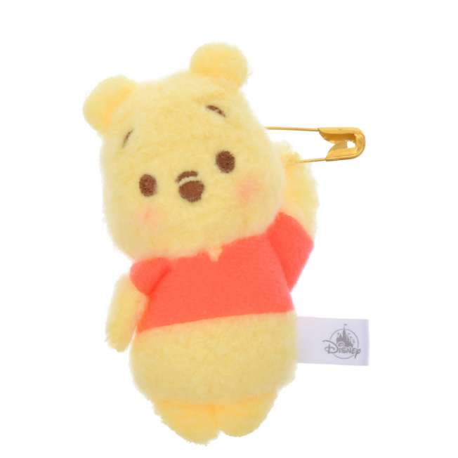 Disney迪士尼｜Winnie the Pooh Plush Badge Brooch TSUITOMO东迪可爱角色毛绒绒徽章/胸针｜约縦8.5×横8.4×厚み2.8(cm)