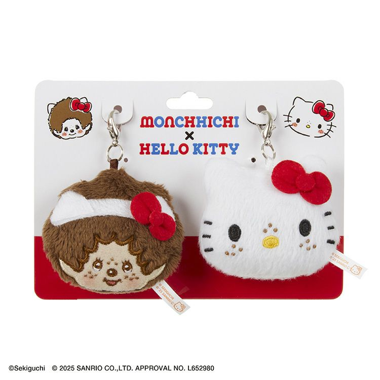 Monchhichi｜Hello Kitty stuffed animal charm set｜H4.5cm approx.