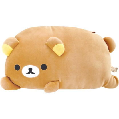 Rilakkuma轻松熊｜Tonikaku Dara Dara Series - Relaxation Cushion for Comfort Time - Rilakkuma San-X舒适慵懒生活系列超好摸毛绒玩偶抱枕/靠垫/午睡枕｜约220mm x 380mm x 100mm