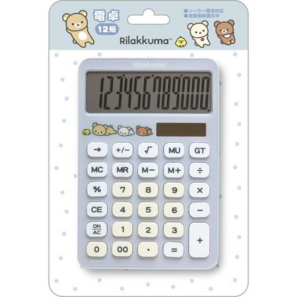 Rilakkuma轻松熊｜San-X Solar Power Calculator - Rilakkuma / Smiling Happy For You Grey可爱图案计算器｜约150×100×30mm