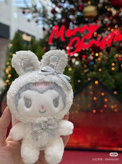 Sanrio三丽鸥｜Mascot Charm / Fluffy Snow Rabbit冬日毛茸茸银白初雪小兔系列可爱角色玩偶挂件/包挂｜约10×4×16.5cm