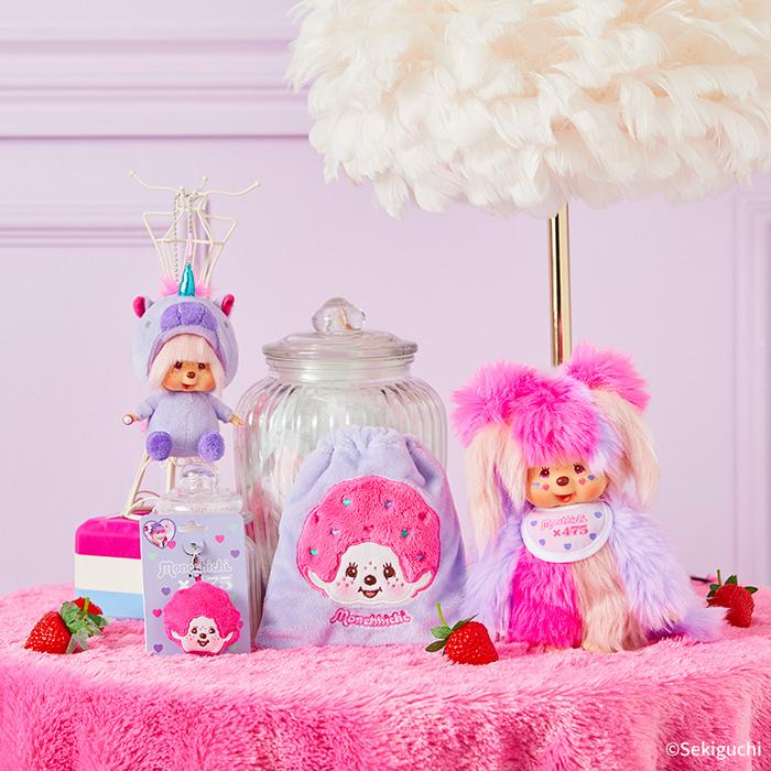 【restock soon】Monchhichi｜Shinako475 x Monchhichi S Cotton Candy Plush Dolls/PlushToy｜H21.5 x W14 x D7cm approx.