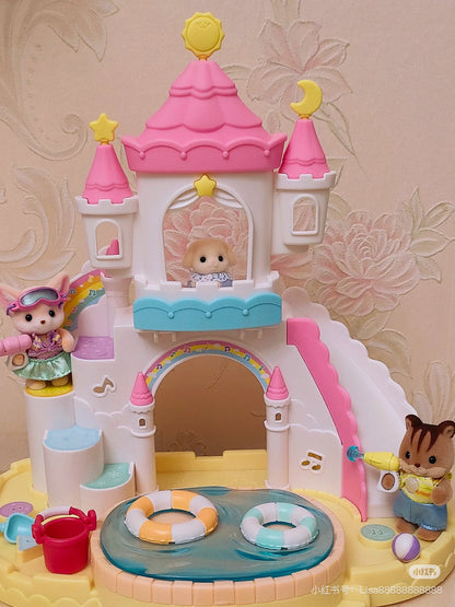 SylvanianFamilies森贝儿家族｜Nursery Sandbox &amp; Pool/Flora Rabbit幼儿园沙盘和泳池+垂耳兔站宝套组/玩具/过家家5746