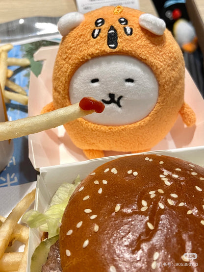 Nagano自嘲熊｜Petit Mini Mascot (wearing mogura croquette)鼹鼠可乐饼/薯饼白熊毛绒挂件/包挂｜约 H105 x W120 x 65mm