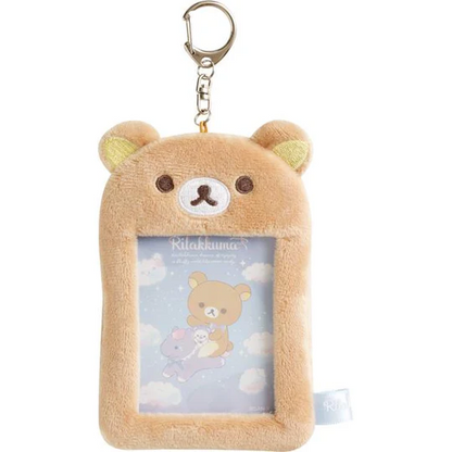 Rilakkuma轻松熊｜ Fluffy Photo Keychain Key Holder Sky Cotton Candy San-X天空白云棉花糖系列毛绒卡套｜约H130×W90×D15mm