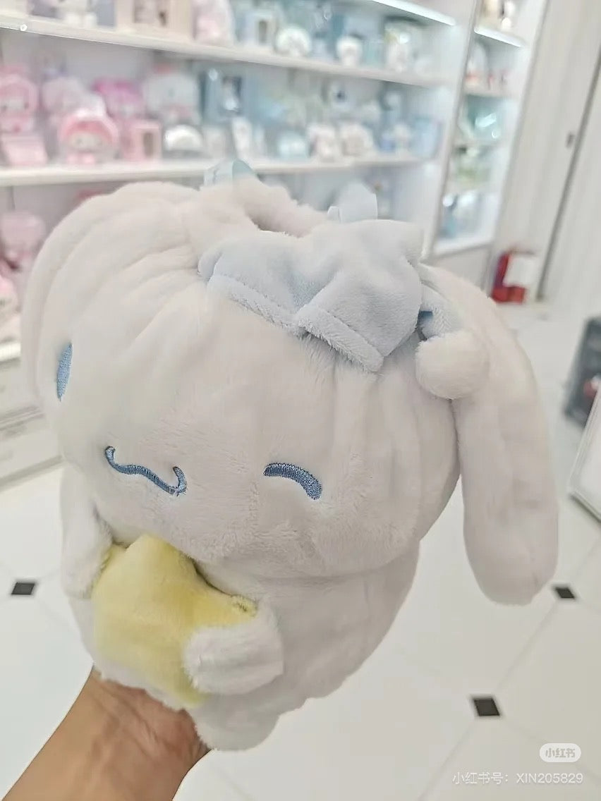 Sanrio三丽鸥｜Original Stuffed Toy Purse - Cinnamoroll / Sleepy Time玉桂狗甜梦系列困困大耳狗毛绒巾着/收纳包｜约20×11×20cm