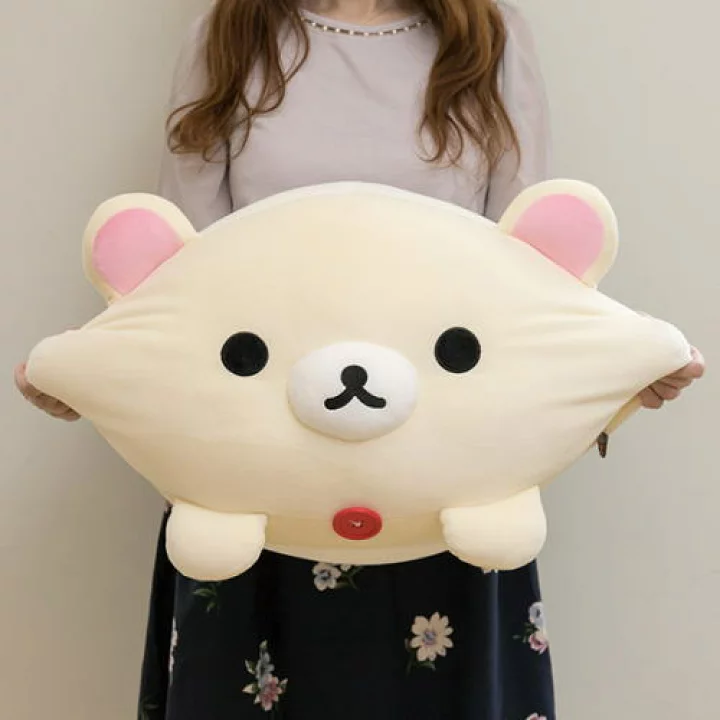 Rilakkuma轻松熊｜San-X Super Mochimochi Daifuku Cushion 超好rua软糯圆滚滚抱枕/靠垫｜约300×400×150mm