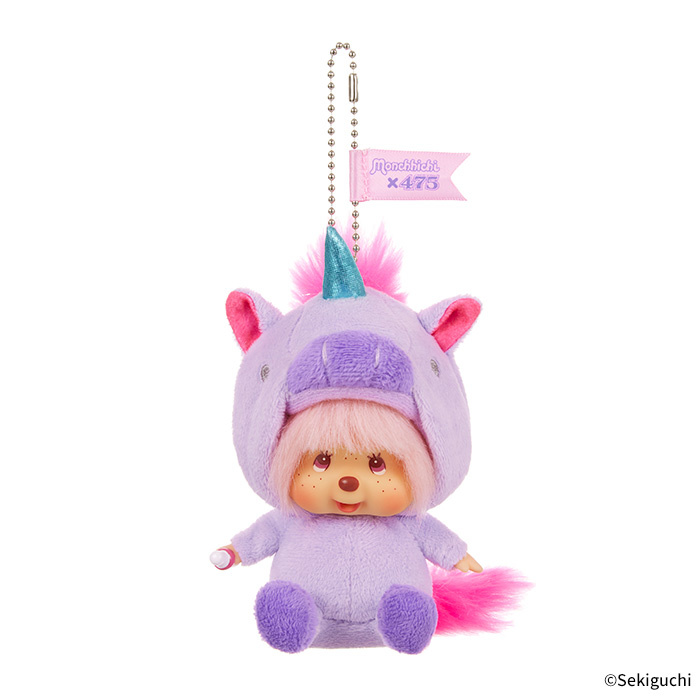 Monchhichi｜Shinako475 x Monchhichi SS Big Face Keychain（ Unicorn）｜H14.5 x W7 x D10cm approx.