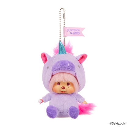 Monchhichi｜Shinako475 x Monchhichi SS Big Face Keychain（ Unicorn）｜H14.5 x W7 x D10cm approx.