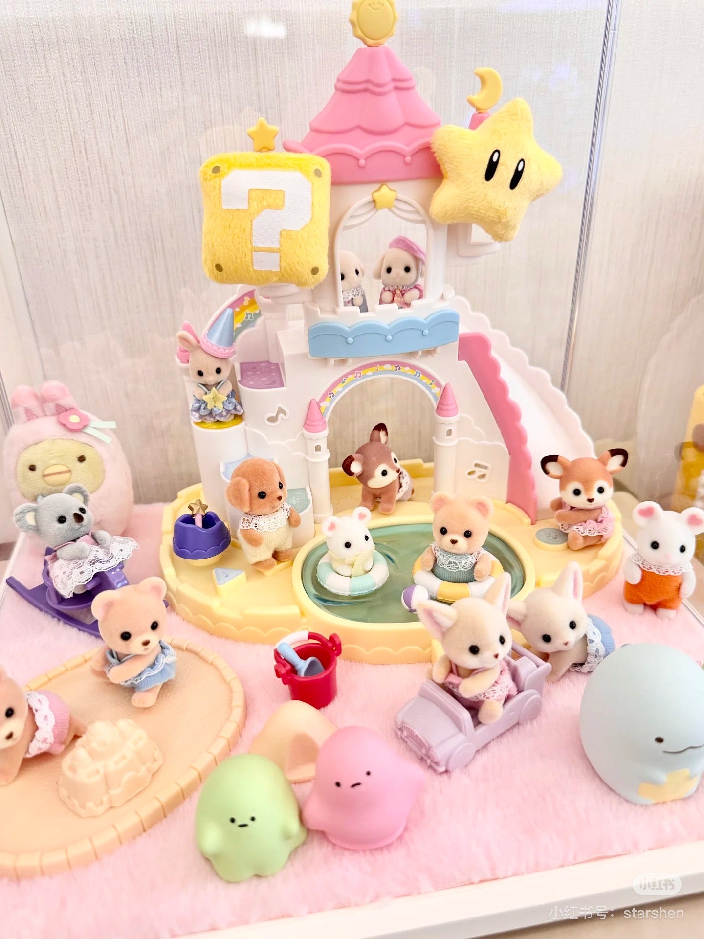 SylvanianFamilies森贝儿家族｜Nursery Sandbox &amp; Pool/Flora Rabbit幼儿园沙盘和泳池+垂耳兔站宝套组/玩具/过家家5746