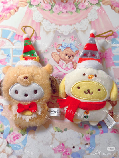 Sanrio三丽鸥｜Secret Mascot Brooch - Christmas 2024 Blind Box圣诞限定毛绒玩偶挂件胸针盲盒/全8种｜1枚入