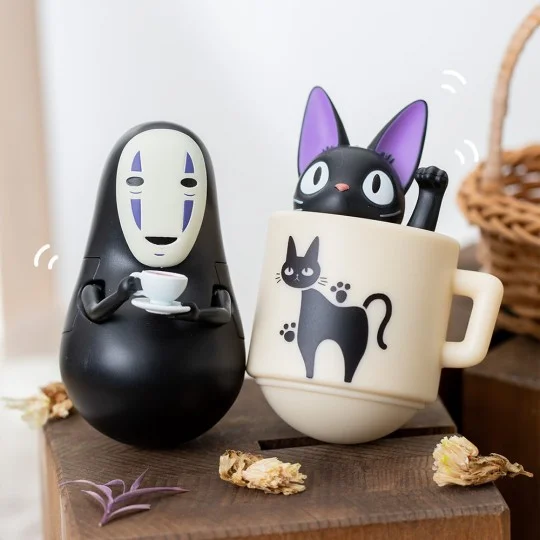 My neighbor totoro｜Round Bottomed Figurine Kiki with her mug - Kiki&