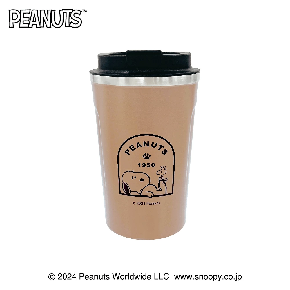 Snoopy史努比｜Peanuts可爱图案翻盖不锈钢保温保冷咖啡杯｜300ml