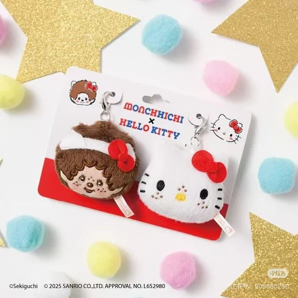 Monchhichi｜Hello Kitty stuffed animal charm set｜H4.5cm approx.