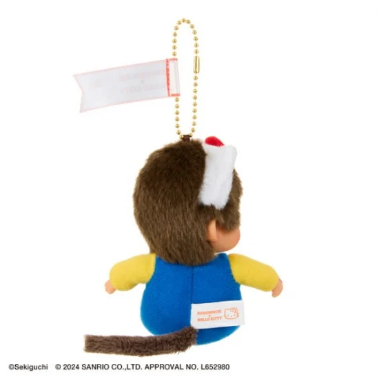 Monchhichi｜Hello Kitty x Monchhichi Big Face (SS) Keychain  Plush Toy｜H12 x W7.5 x D6cm approx.