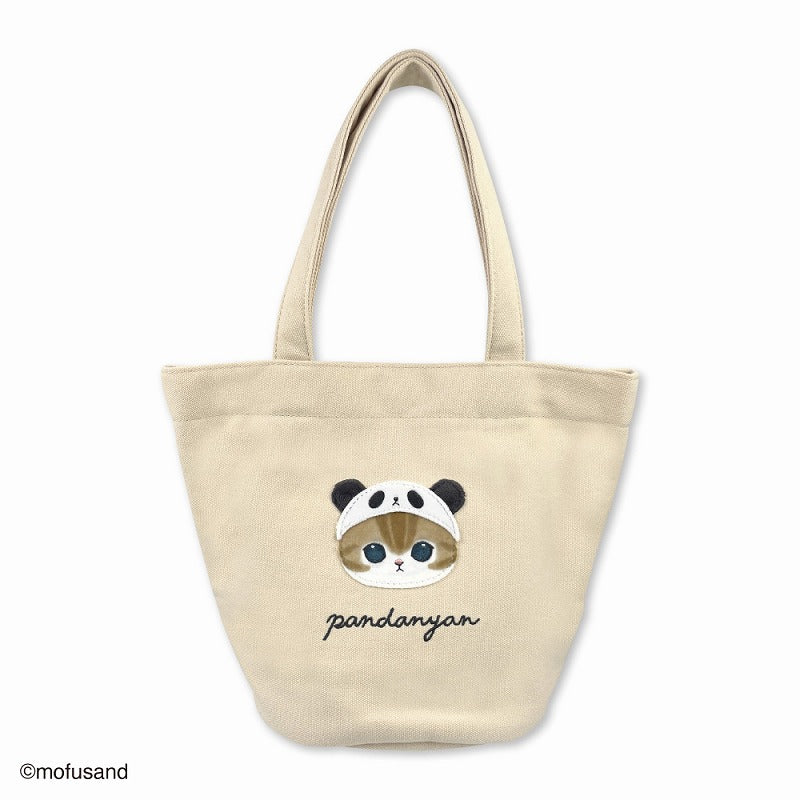 Mofusand｜Mini Tote bag softly (Panda)鲨鱼猫可爱头套刺绣迷你托特帆布包/手提包｜约H380 x W300 x D150mm