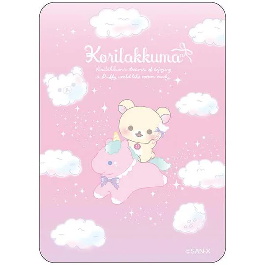 Rilakkuma轻松熊｜ Fluffy Photo Keychain Key Holder Sky Cotton Candy San-X天空白云棉花糖系列毛绒卡套｜约H130×W90×D15mm