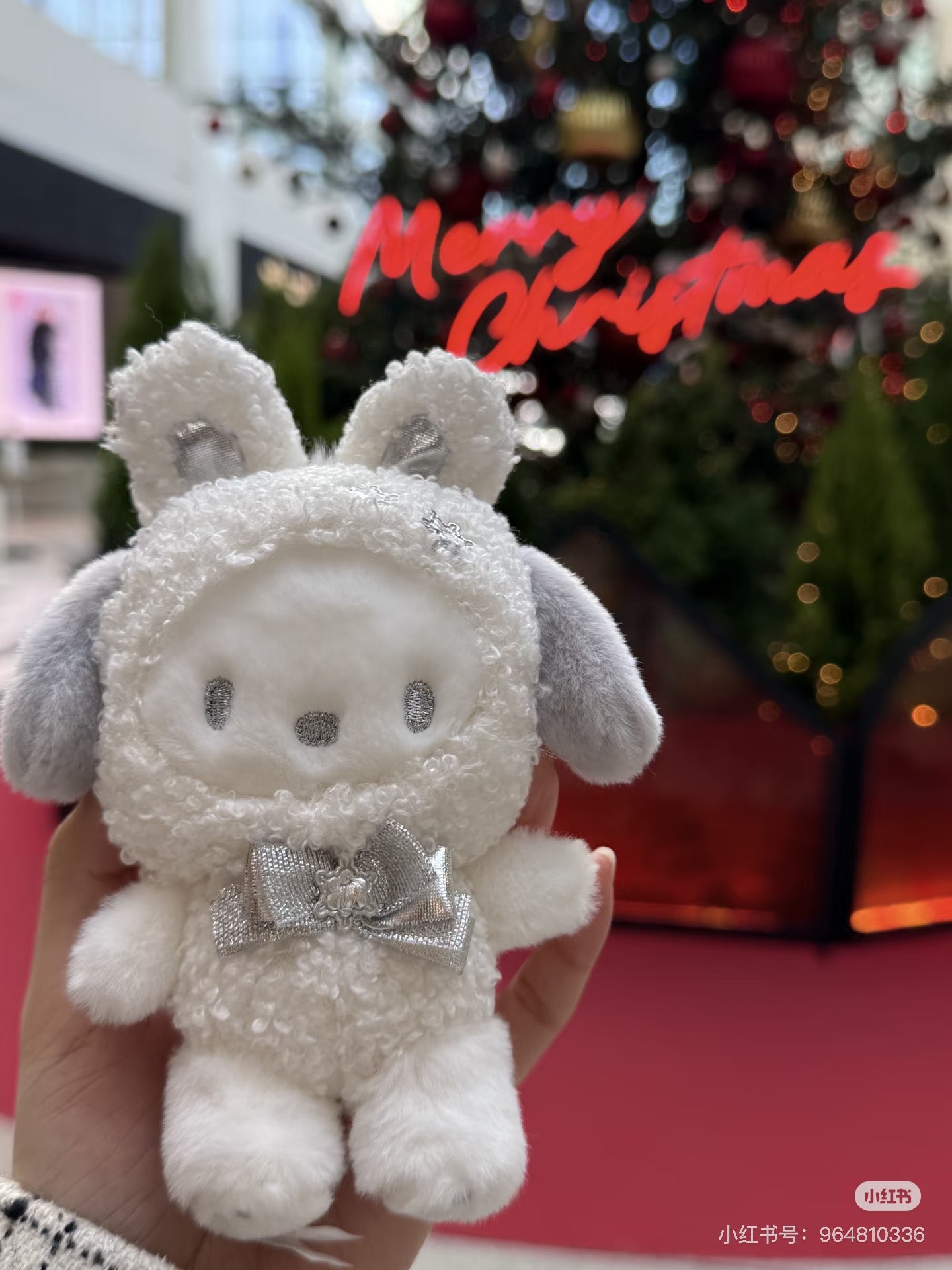 Sanrio三丽鸥｜Mascot Charm / Fluffy Snow Rabbit冬日毛茸茸银白初雪小兔系列可爱角色玩偶挂件/包挂｜约10×4×16.5cm