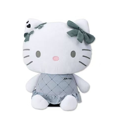 Sanrio三丽鸥｜Avail联名黑白菱格纹Hello Kitty凯蒂猫毛绒玩偶/公仔｜约縦：30cm　横：25cm