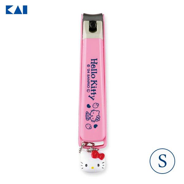 KAI贝印｜Hello Kitty Nail Clipper （S）粉色草莓蛋糕主题凯蒂猫大头吊饰不锈钢指甲钳S号/防飞溅｜约20 x 50 x 135mm