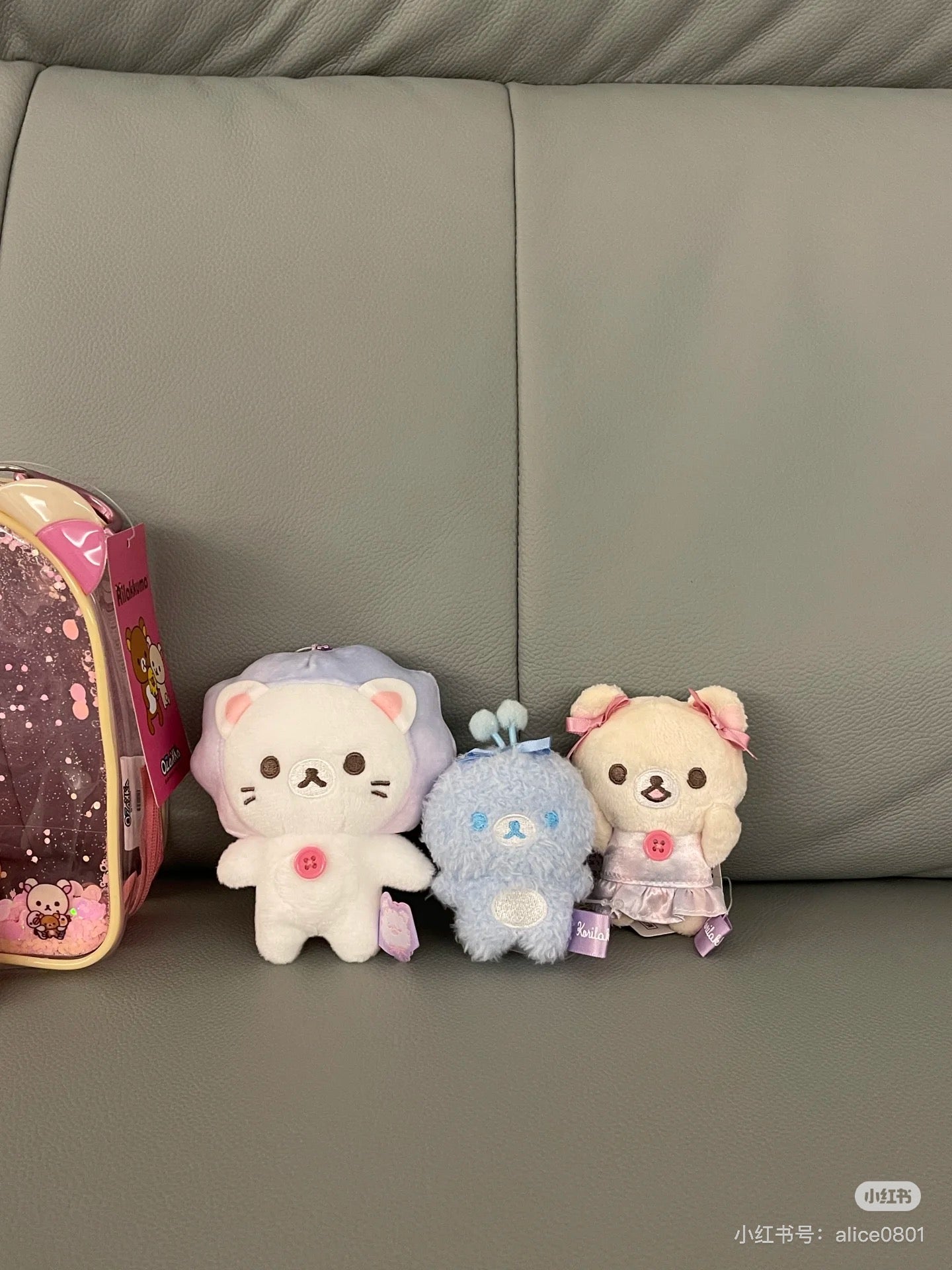 Rilakkuma轻松熊｜Korilakkuma Plush Keychain Sky Cotton Candy San-X天空白云棉花糖系列毛绒玩偶挂件/包挂約H140×W100×D55mm