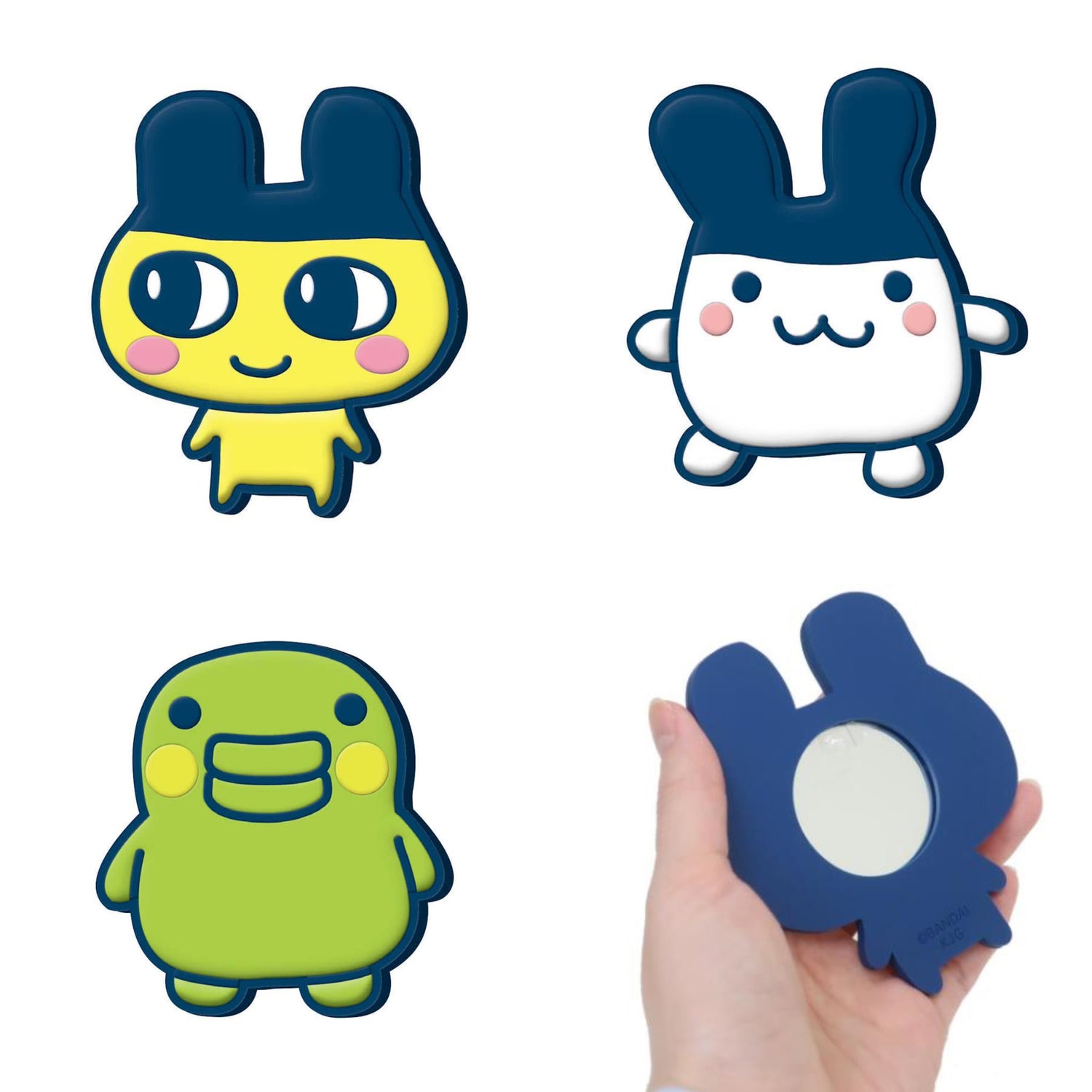 Tamagotchi拓麻歌子｜Silicone Mirror电子宠物可爱角色硅胶迷你随身镜子/手持镜｜约 100x100x7mm