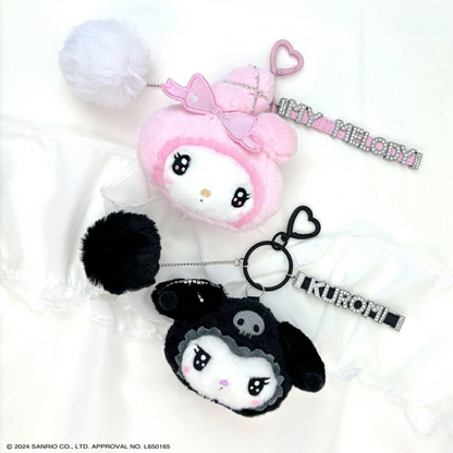 Sanrio三丽鸥｜Sanrio Plush Keychain偶像系列毛绒大脸华丽字母钥匙扣/挂件｜约14×6×7cm