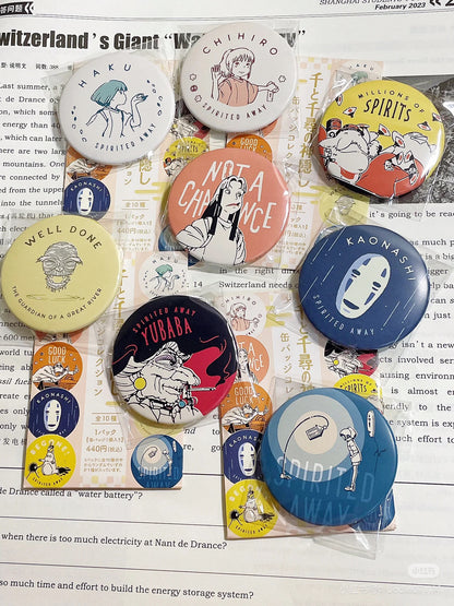 My neighbor totoro｜Studio Ghibli Can Badge Collection [Spirited Away] Chihiro吉卜力宫崎骏《千与千寻》马口铁徽章吧唧盲盒/全10种｜1枚入