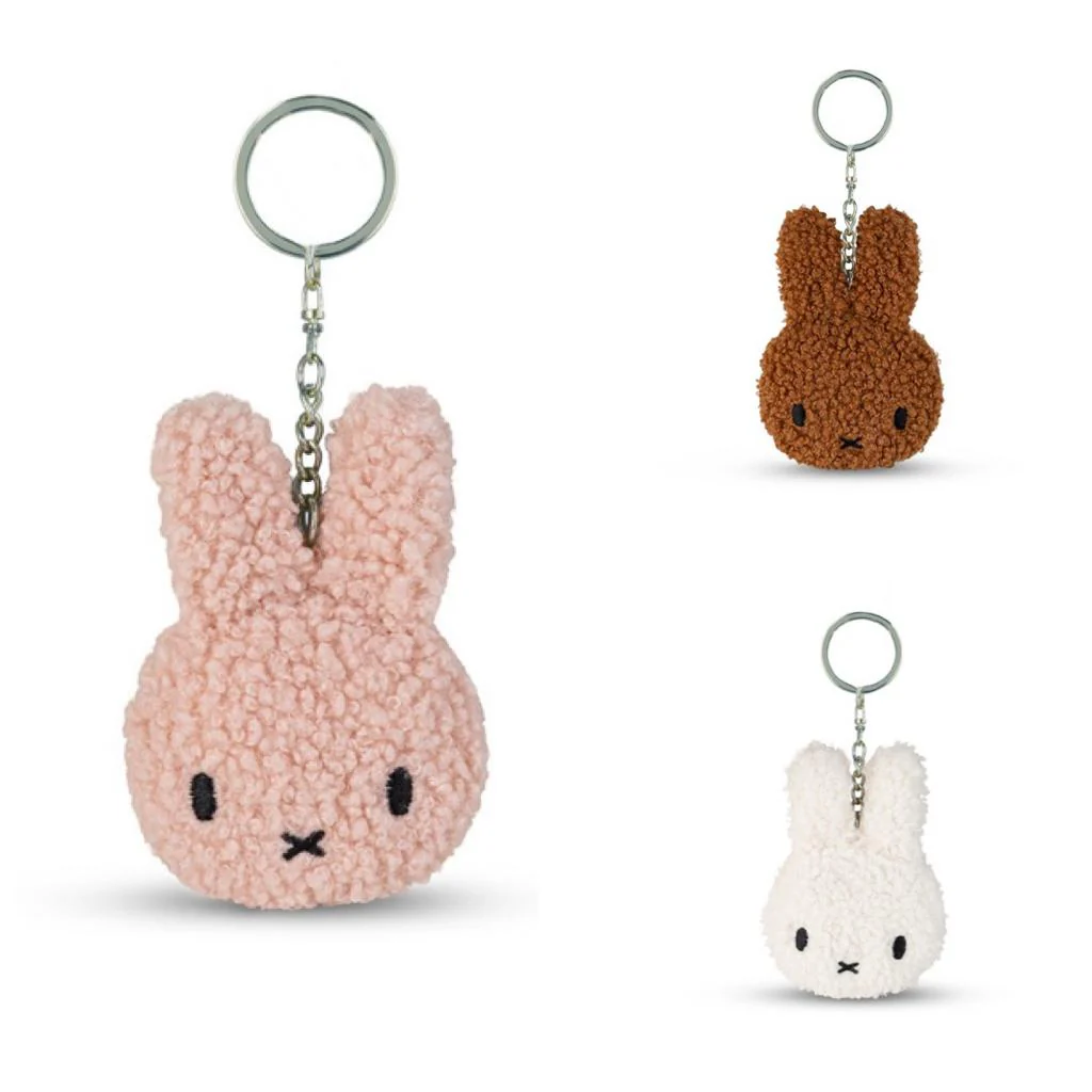 Miffy米菲｜BON TON TOYS -Flat Keychain ECO Tiny Teddy脸型毛绒钥匙扣挂件/包挂 | 约10 cm - 4&quot;