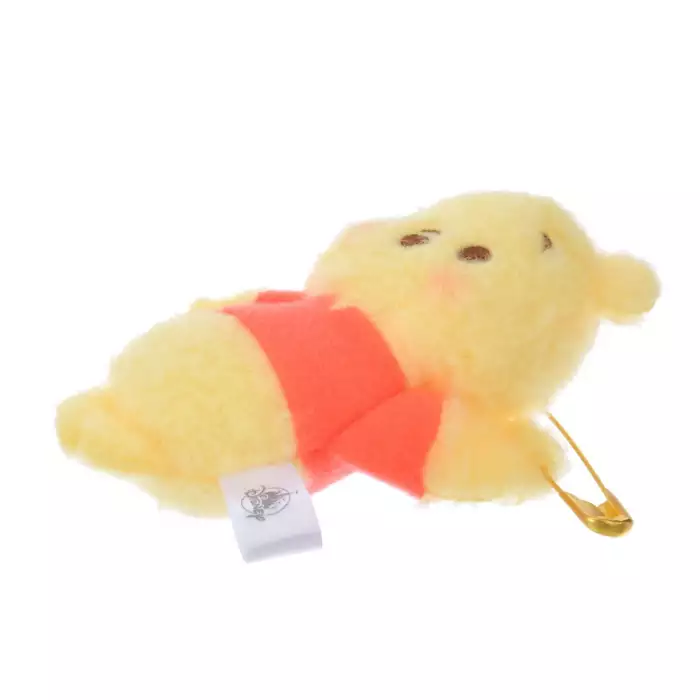 Disney迪士尼｜Winnie the Pooh Plush Badge Brooch TSUITOMO东迪可爱角色毛绒绒徽章/胸针｜约縦8.5×横8.4×厚み2.8(cm)