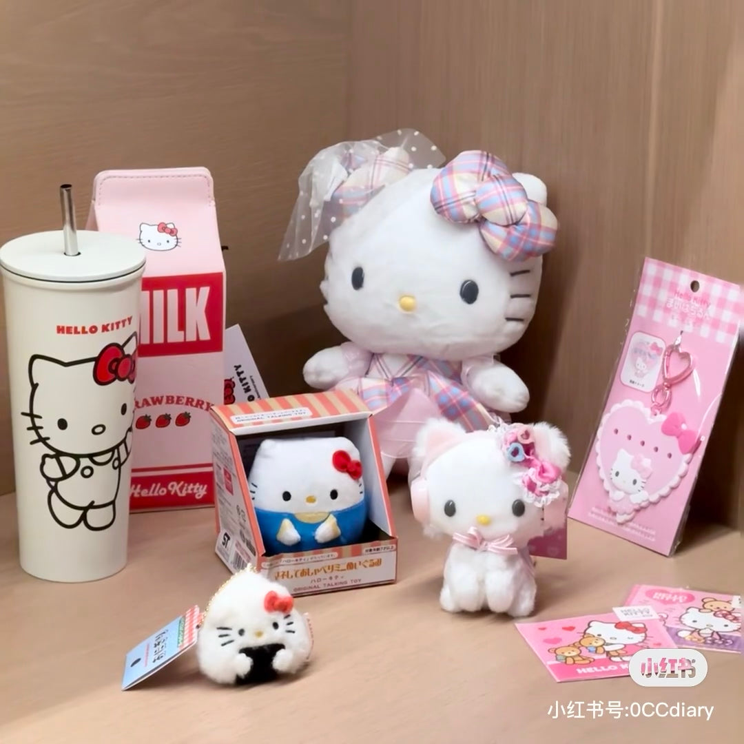 Sanrio三丽鸥｜Plushie Talking Toy - Mini超可爱会模仿说话互动的迷你圆滚滚毛绒玩具/玩偶/公仔｜约 H9.2 x W8.7cm