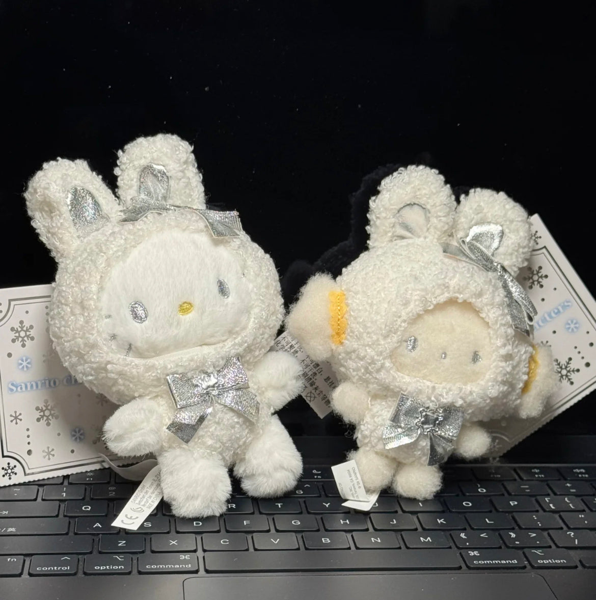 Sanrio三丽鸥｜Mascot Charm / Fluffy Snow Rabbit冬日毛茸茸银白初雪小兔系列可爱角色玩偶挂件/包挂｜约10×4×16.5cm