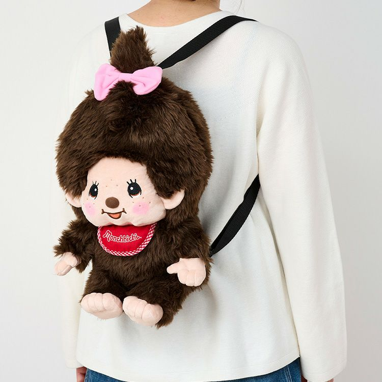 【restock soon】Monchhichi｜Plush Backpack - Monchhichi-chan Girl｜H32×W22×D34cm approx.