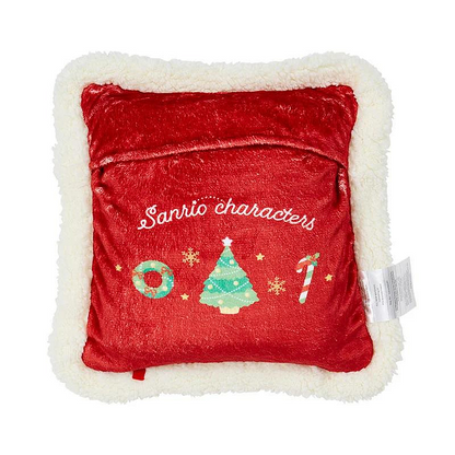 Sanrio三丽鸥｜Cushion Blanket - Christmas 2024圣诞限定可收纳加绒加厚盖毯丝绒抱枕/靠垫/正反面都可爱｜约105×1×70cm