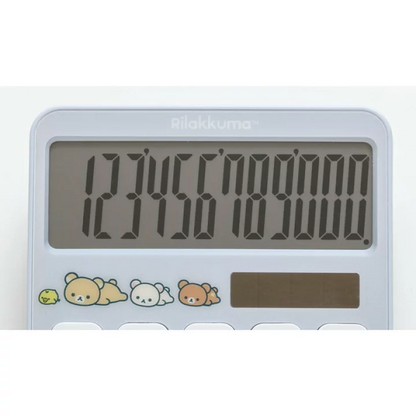 Rilakkuma轻松熊｜San-X Solar Power Calculator - Rilakkuma / Smiling Happy For You Grey可爱图案计算器｜约150×100×30mm