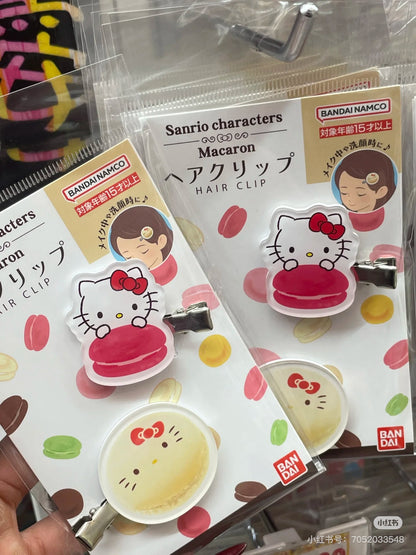 Sanrio三丽鸥｜HASEPRO Sanrio Macaron Hair Clip Peko-chan可爱角色马卡龙亚克力发夹/刘海夹/1对｜约40×40×3mm