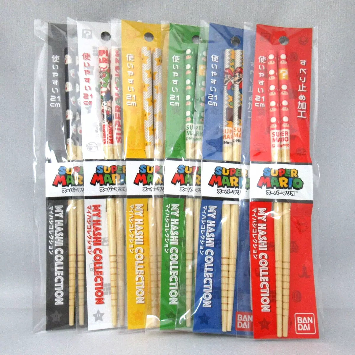 Nintendo任天堂｜Mario Bamboo Chopsticks 21cm / Super Mario Brothers超级马里奥竹制筷子｜约长210mm